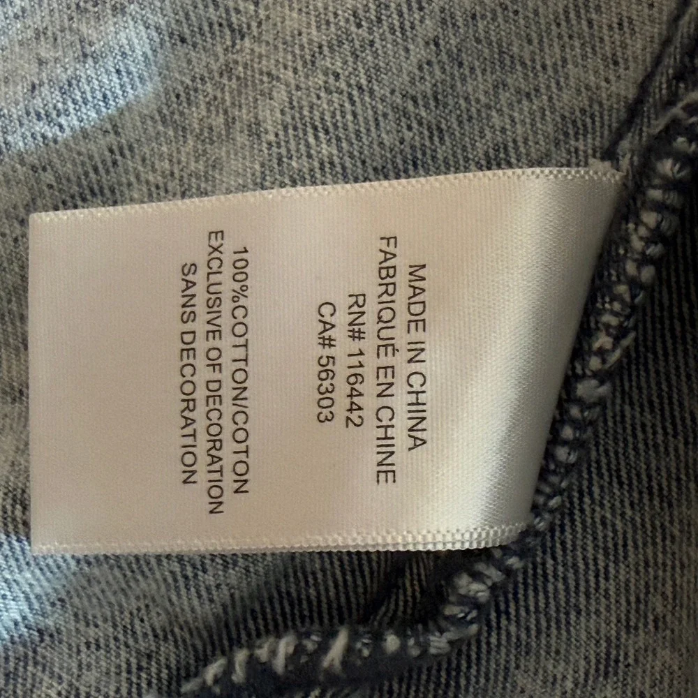 Empyre Acid Wash Denim Jacket Blue XS Cropped Trucker Jean Jacket Cotton